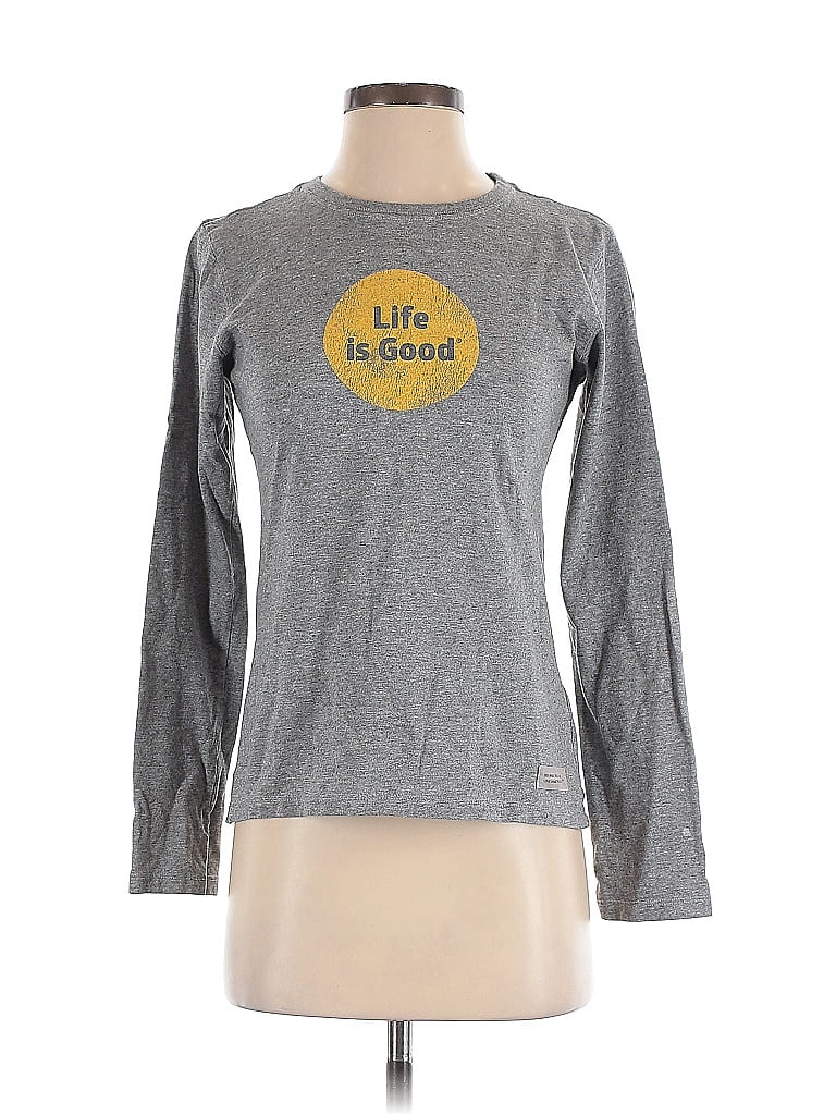 Life Is Good Gray Long Sleeve T-Shirt Size XS - photo 1