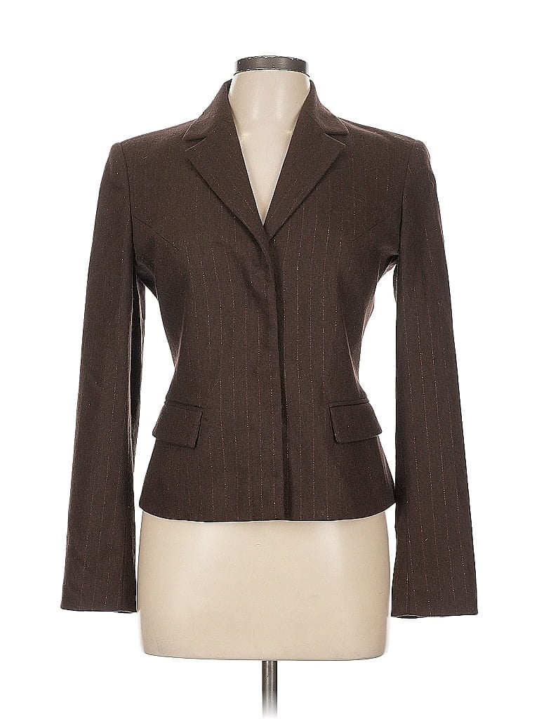 Click to view more detailed imagery on our partner's website Pre-owned Les Copains Wool Blazer Jacket In Brown