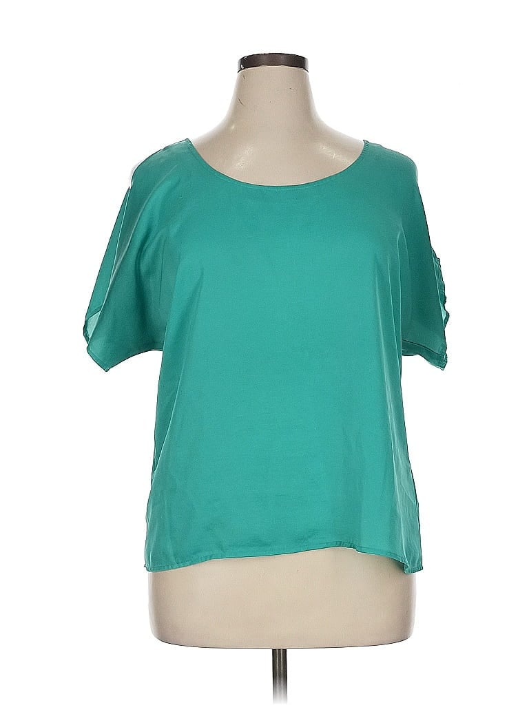 Studio Y 100% Polyester Teal Short Sleeve Top Size XL - photo 1