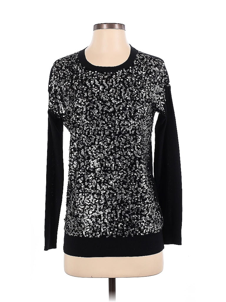 Click to view more detailed imagery on our partner's website Pre-owned Donna Karan Long Sleeve Top Black Crew Neck Tops