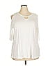 DG^2 by Diane Gilman 100% Viscose Ivory 3/4 Sleeve T-Shirt Size 2X - photo 1