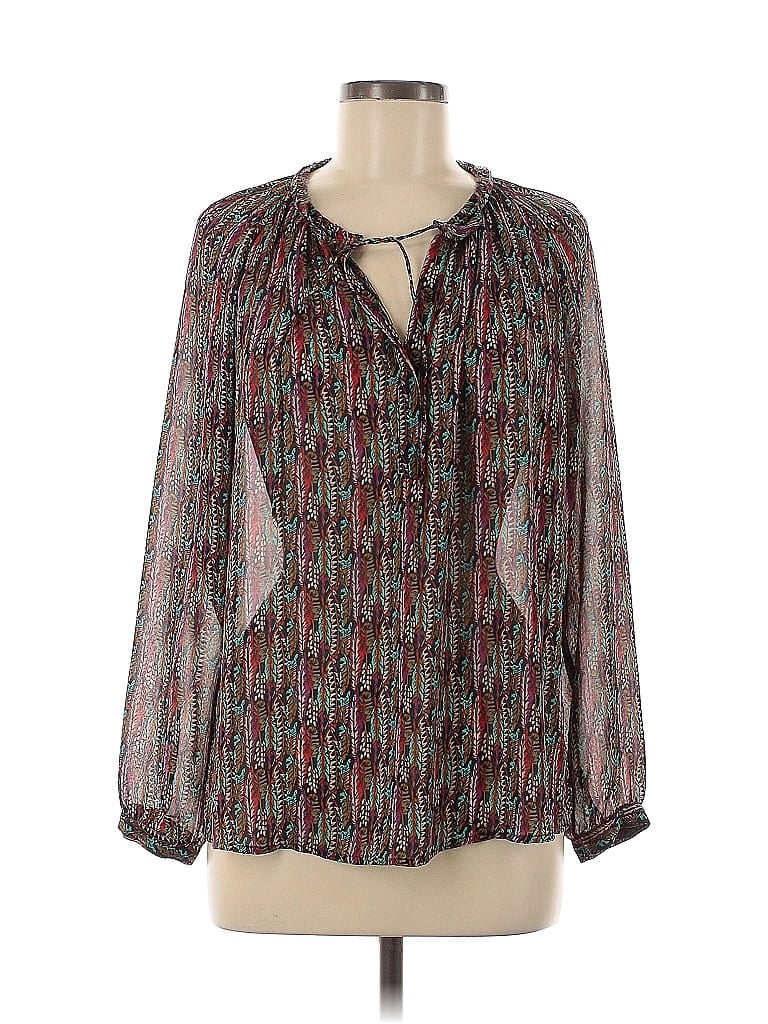 Pre-owned Tk Long Sleeve Blouse In Gray