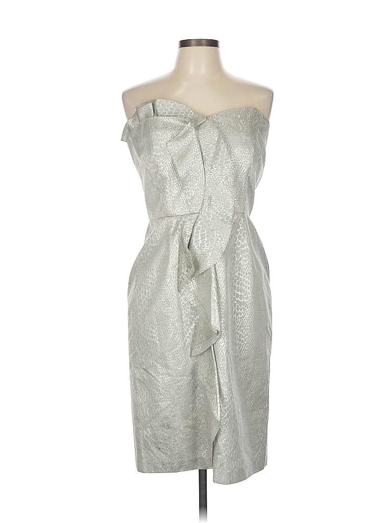 David Meister Metallic Silver Cocktail Dress Size 10 - photo 1