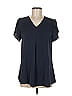 AALLYN Black Blue Short Sleeve Blouse Size M - photo 1