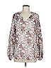Unbranded 100% Polyester Silver Long Sleeve Blouse Size M - photo 1