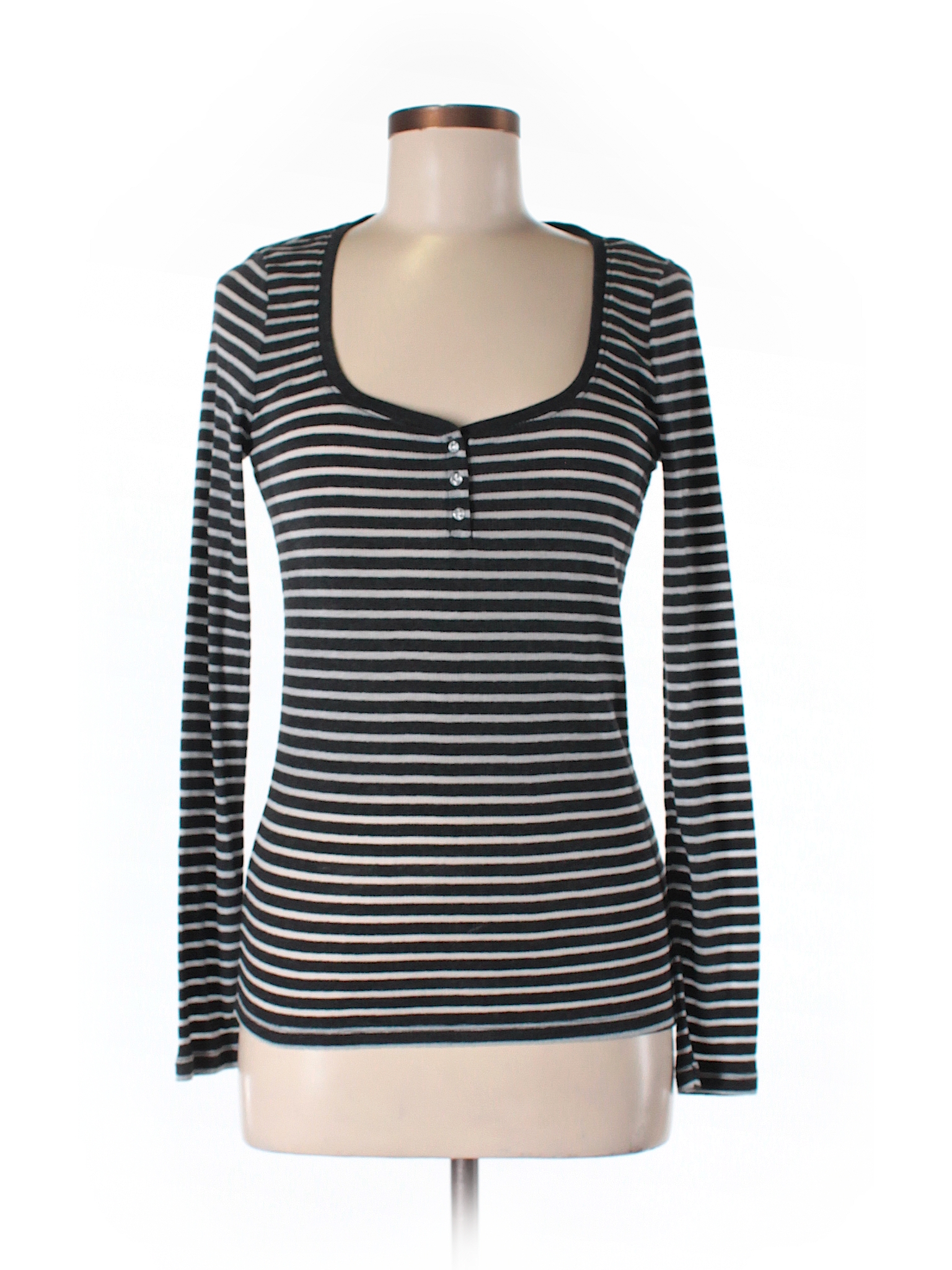 Juicy Couture Stripes Gray Long Sleeve Henley Size M - 86% off | thredUP