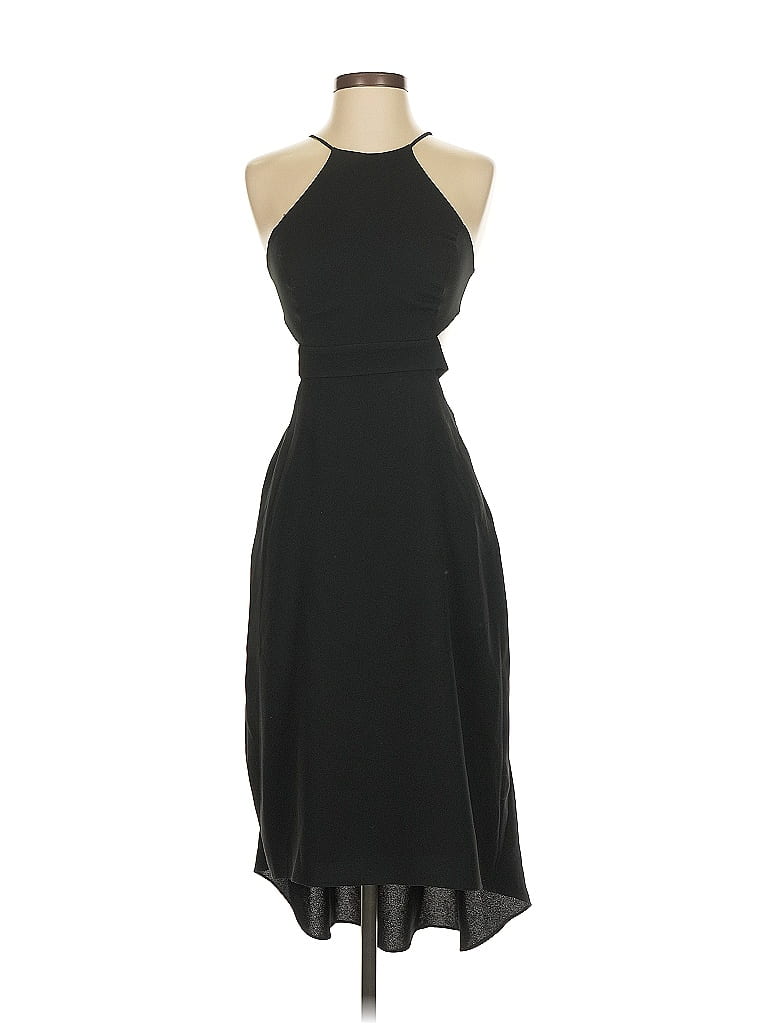 Halston Heritage Solid Black Cocktail Dress Size 0 - photo 1