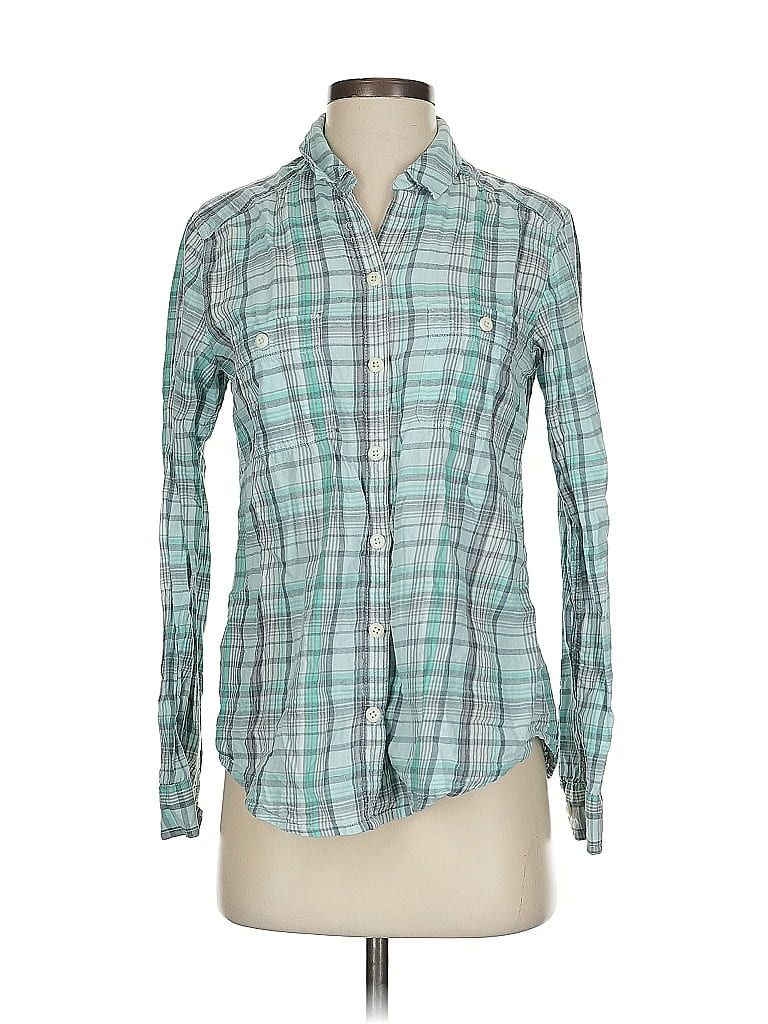 2000'S Eddie Bauer long-sleeved button-down light flannel check shirt, men's size M cotton Beige type Vintage Second Hand