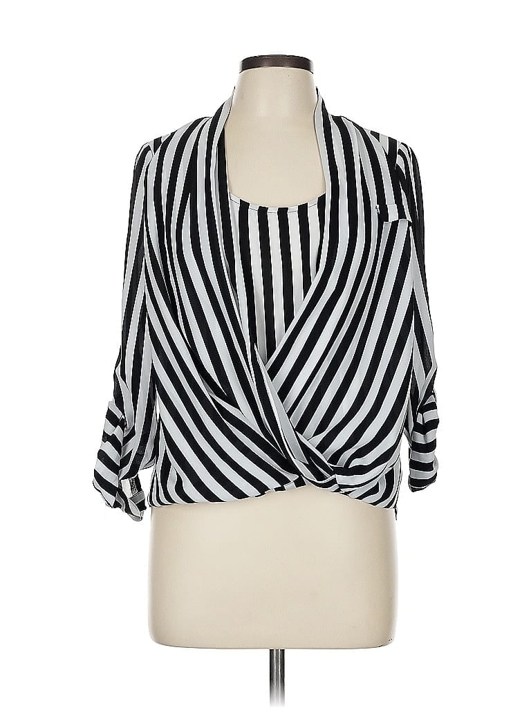 Pre-owned Alfani 3/4 Sleeve Blouse In Black