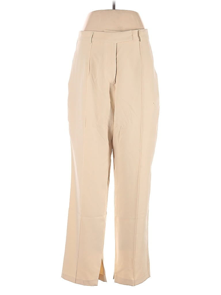 showpo 100% Polyester Solid Tan Ivory Dress Pants Size 12 - photo 1