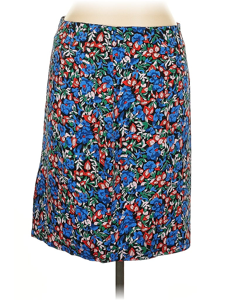 Diane von Furstenberg Floral Blue Casual Skirt Size 12 - photo 1