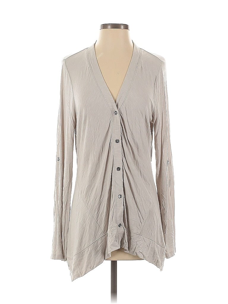 Pre-owned Logo By Lori Goldstein Cardigan Sweater In Gray