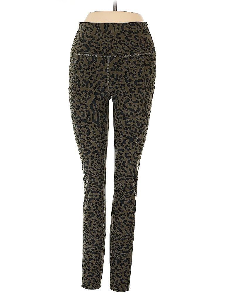 RVCA Animal Print Green Active Pants Size S - photo 1