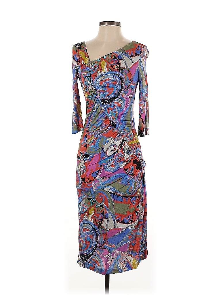 ETRO Graphic Blue Green Cocktail Dress Size EU (IT) 40 / US 4 - photo 1