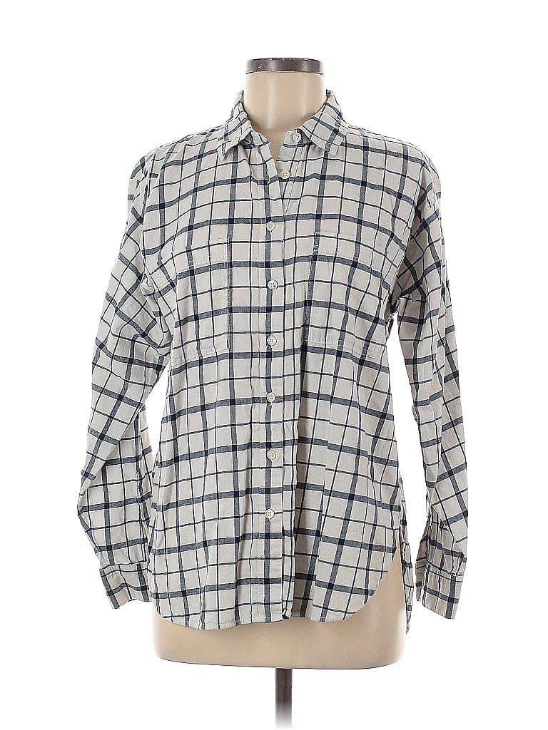 Pre-owned Unbranded Long Sleeve Button Down Shirt In Gray