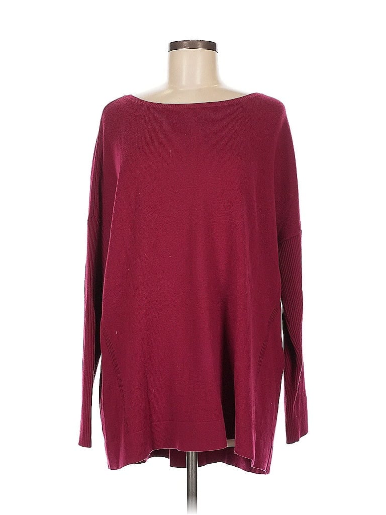 Pre-owned Ann Taylor Loft Pullover Sweater In Burgundy