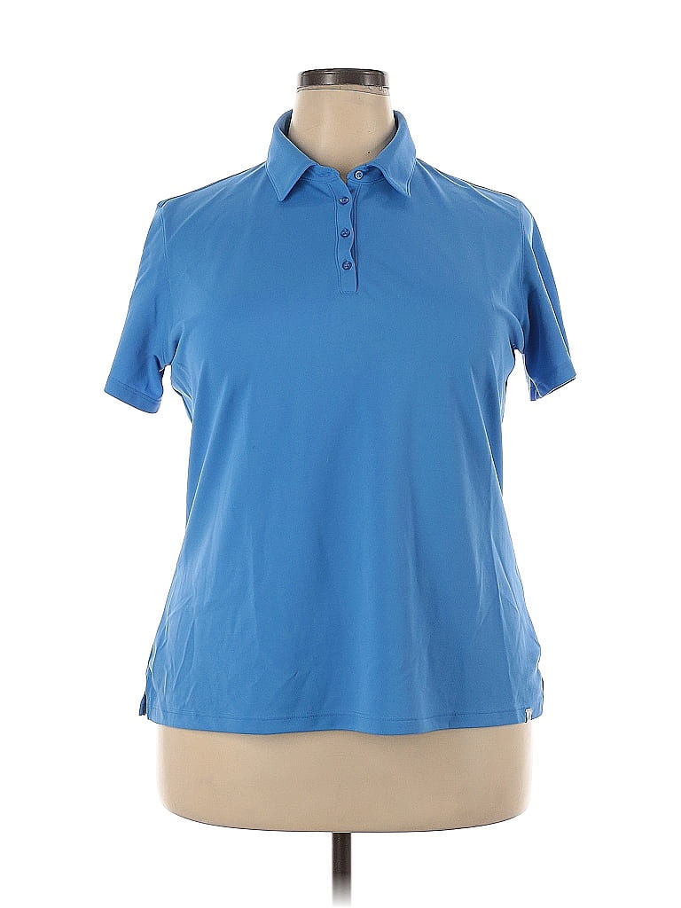 Lady Hagen 100% Polyester Blue Short Sleeve Polo Size XXL - photo 1
