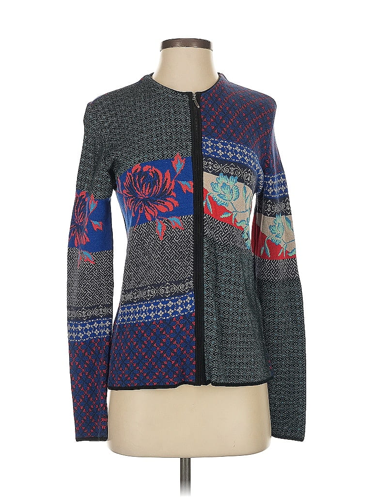 Pre-owned August Max Woman Cardigan Sweater In Blue