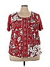 DG^2 by Diane Gilman Burgundy Short Sleeve Blouse Size 2X - photo 1