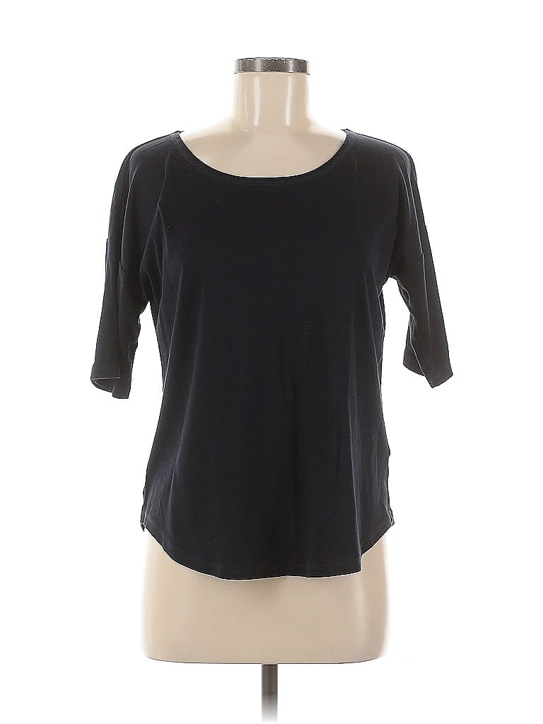 Pre-owned Lands' End 3/4 Sleeve T-shirt In Black