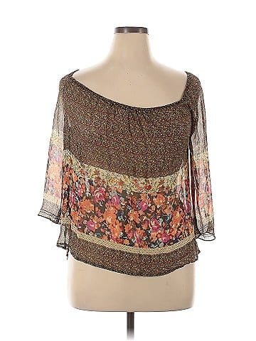 Fei 3/4 Sleeve Silk Top (view 1)