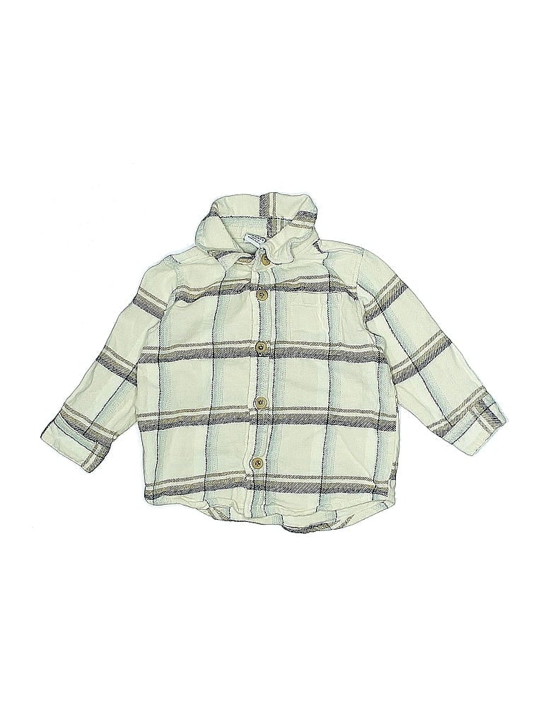 Pre-owned Old Navy Babies' Long Sleeve Button Down Shirt In Green