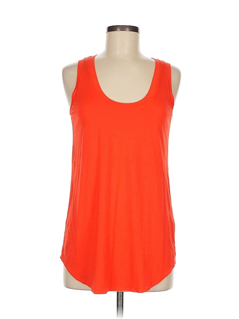 Pre-owned Three Dots Tank Top Orange Scoop Neck Tops