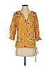 Eclair 100% Polyester Yellow 3/4 Sleeve Blouse Size XS - photo 1