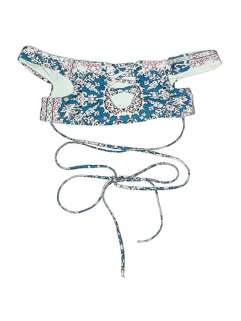 Pre-owned Unbranded Swimsuit Top Blue Paisley Pattern Swimwear