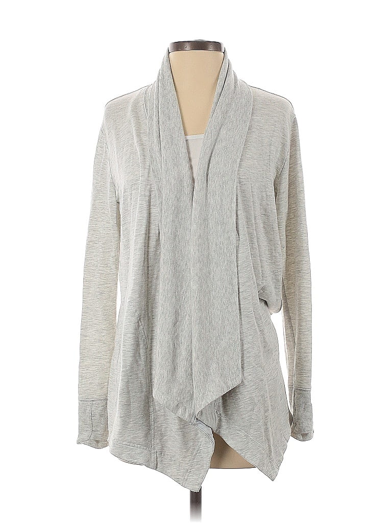 Pre-owned Athleta Cardigan Sweater In Gray