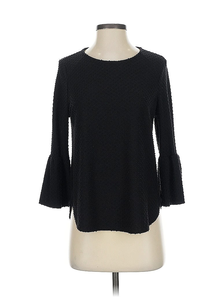 Pre-owned W5 3/4 Sleeve Top Black Boatneck Tops