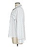 DKNY 100% Polyester Polka Dots Silver Long Sleeve Blouse Size L - photo 5