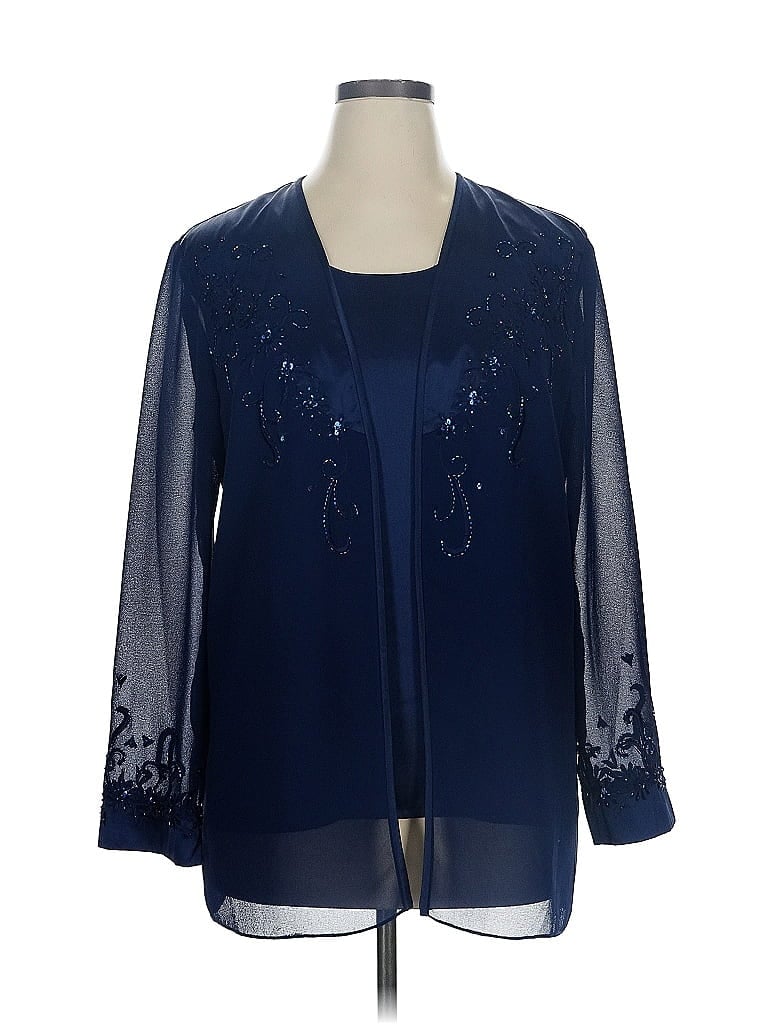 Pre-owned Richards 3/4 Sleeve Blouse In Blue