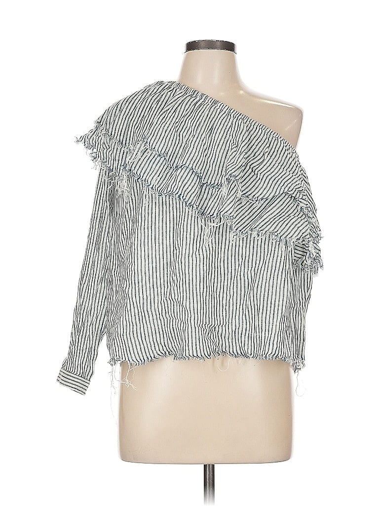 Pre-owned Assorted Brands Long Sleeve Blouse In Blue