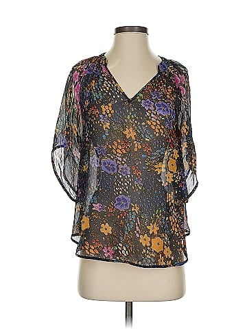 Fei 3/4 Sleeve Silk Top (view 1)