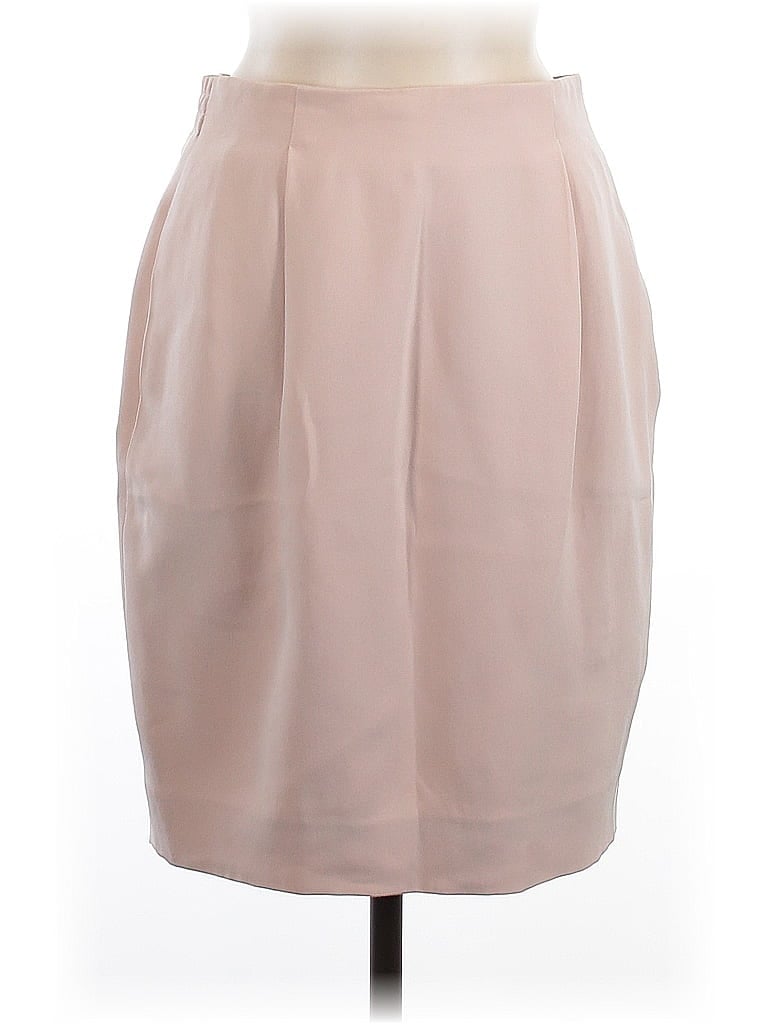 Pre-owned Dana Buchman Silk Skirt In Brown