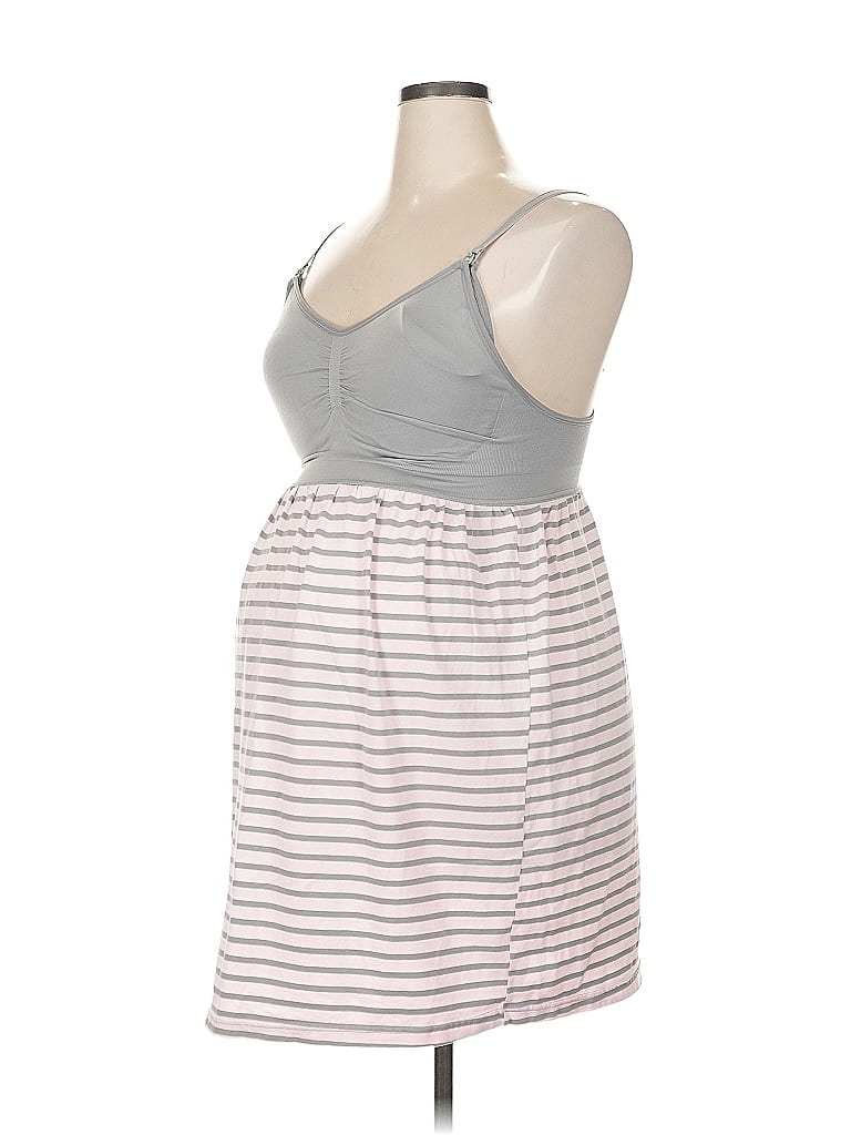 Motherhood Stripes Gray Casual Dress Size L - photo 1