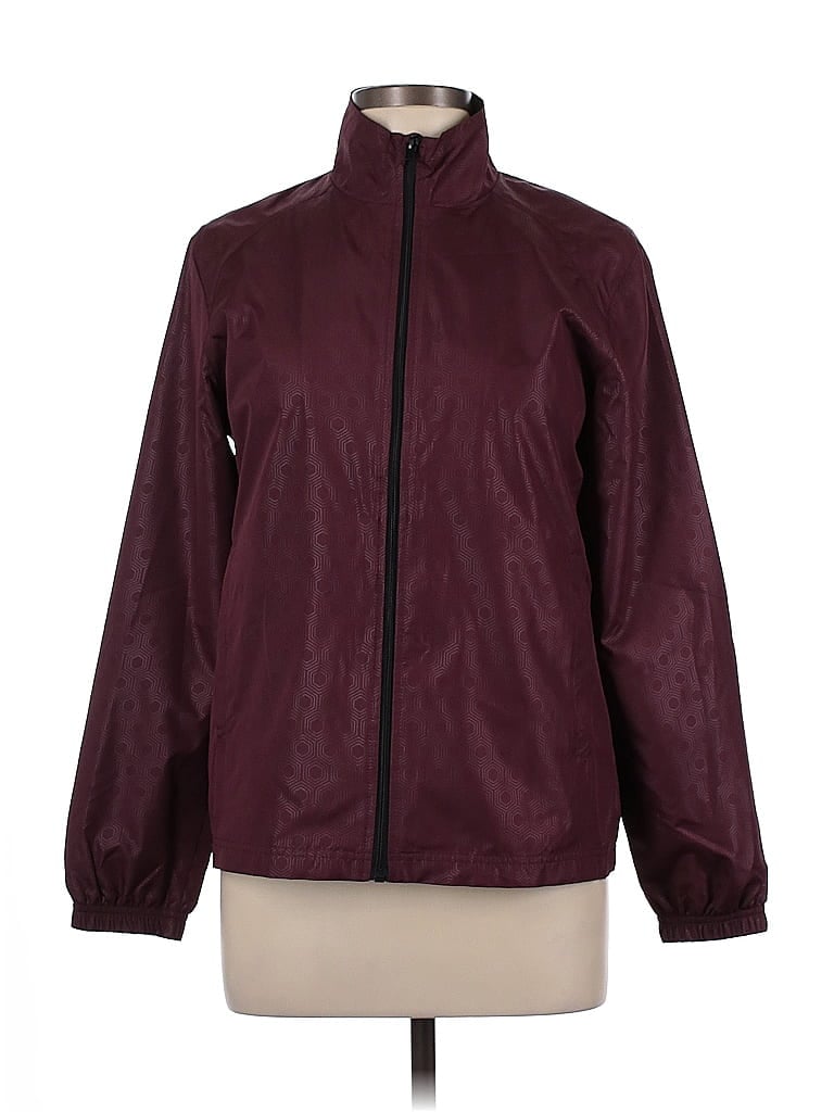 Everlast 100% Polyester Solid Burgundy Track Jacket Size M - photo 1