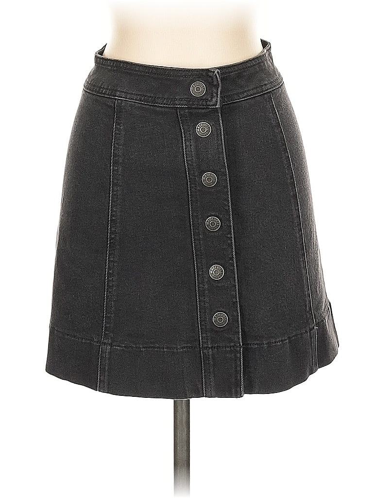 Pre-owned Madewell Denim Skirt In Black