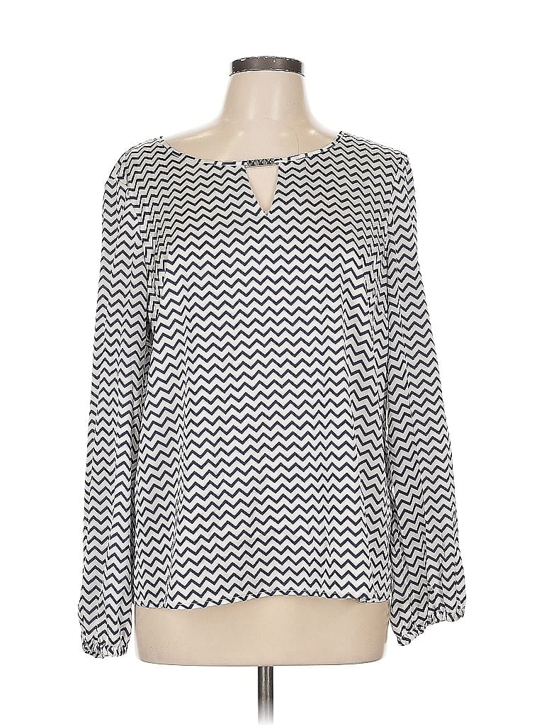 ALEX MARIE Pre-owned Long Sleeve Blouse In Silver