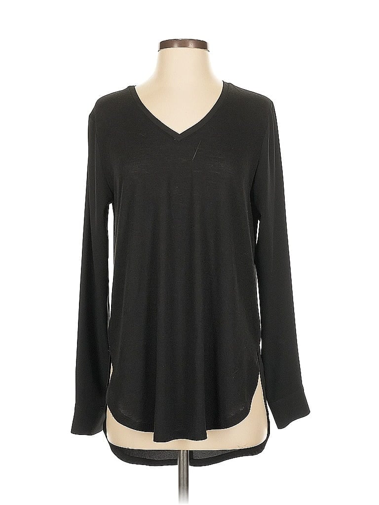Pre-owned Ann Taylor Long Sleeve T-shirt In Black