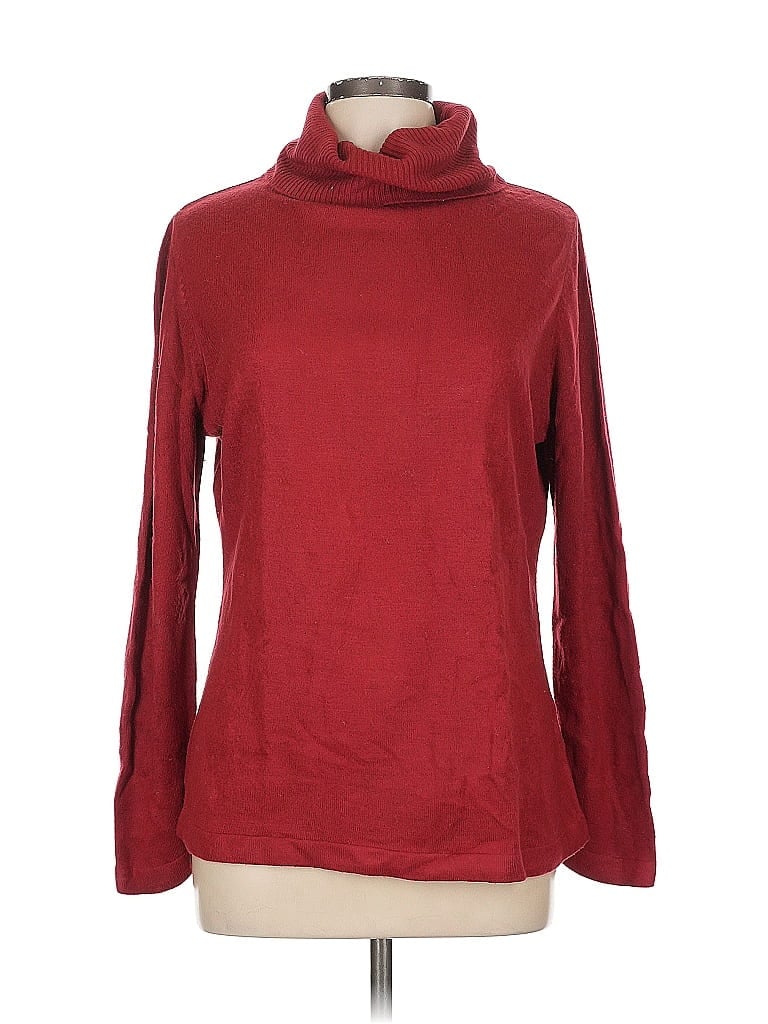 Pre-owned Unbranded Turtleneck Sweater In Burgundy