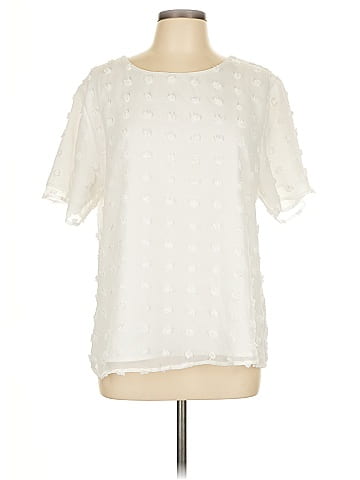 Peserico Silver Short Sleeve Top Size 6 (42)