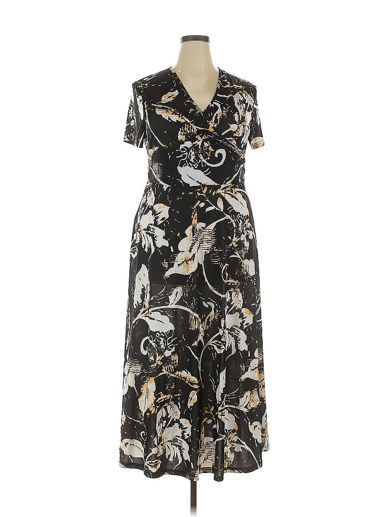 Lily by Firmiana Women’s Short Sleeve Maxi Dress Women’s Apparel Black Red Floral Print main image 1