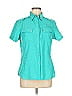 Habitat 100% Nylon Teal Short Sleeve Button-Down Shirt Size M - photo 1