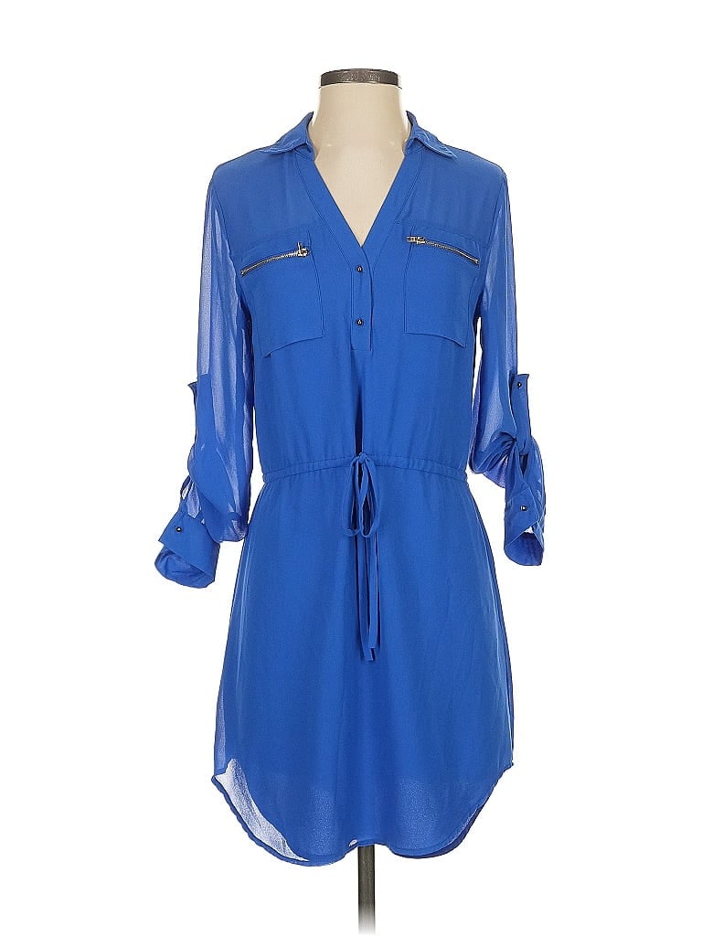 Pre-owned Naked Zebra Casual Dress In Blue