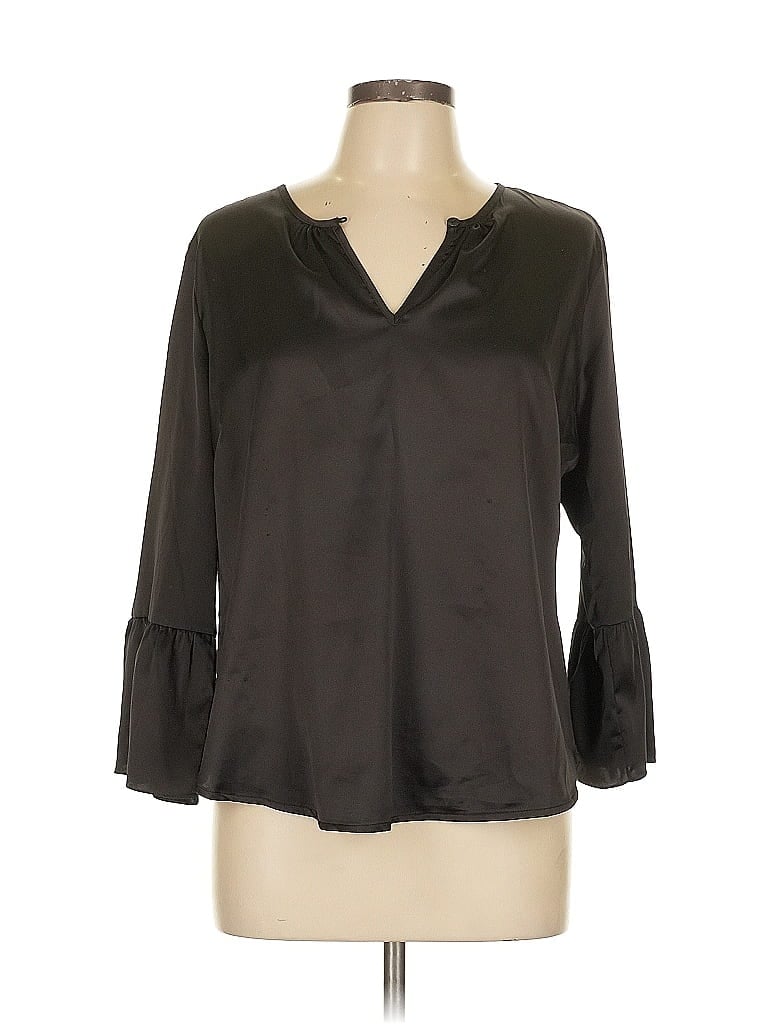 Pre-owned Assorted Brands 3/4 Sleeve Blouse In Black