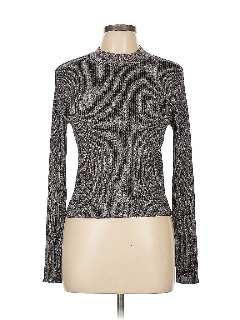 Pre-owned Divided By H&m Long Sleeve Turtleneck In Gray