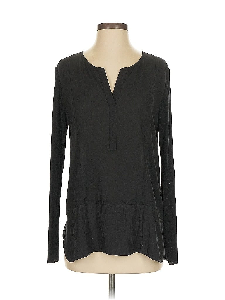 Pre-owned Lola And Sophie Long Sleeve Blouse In Black