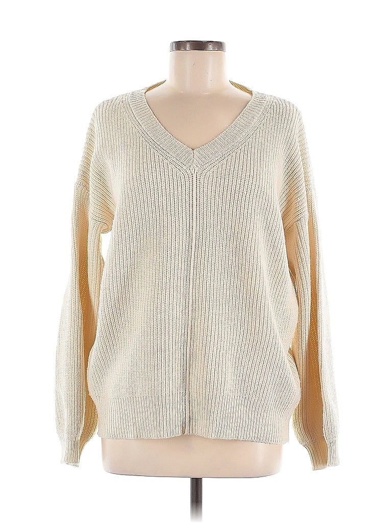 Pre-owned Unbranded Pullover Sweater In White